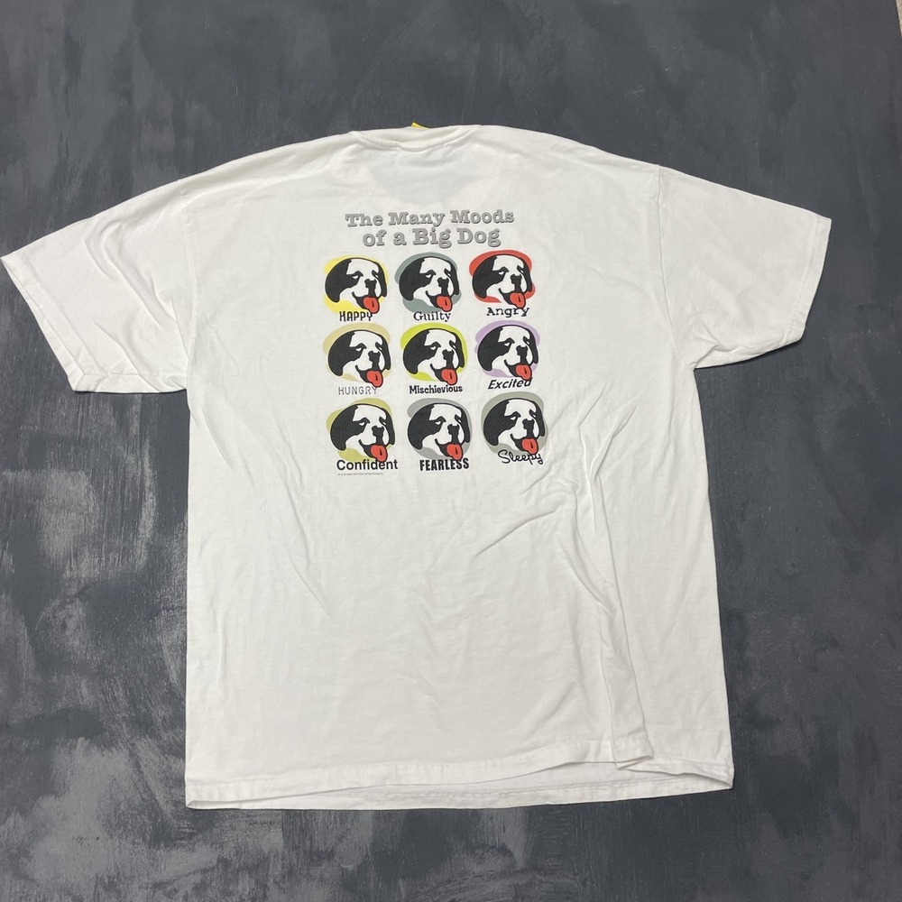 Vintage The many moods of‎ a BIG DOG shirt mens XL white 1990s USA